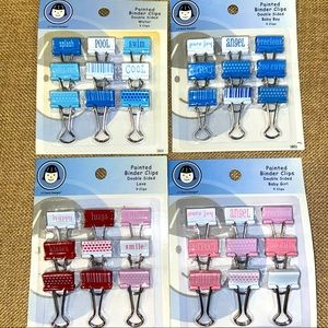 Painted Binder Clips Lot of 4 - Double-Sided for scrapbooking/crafting